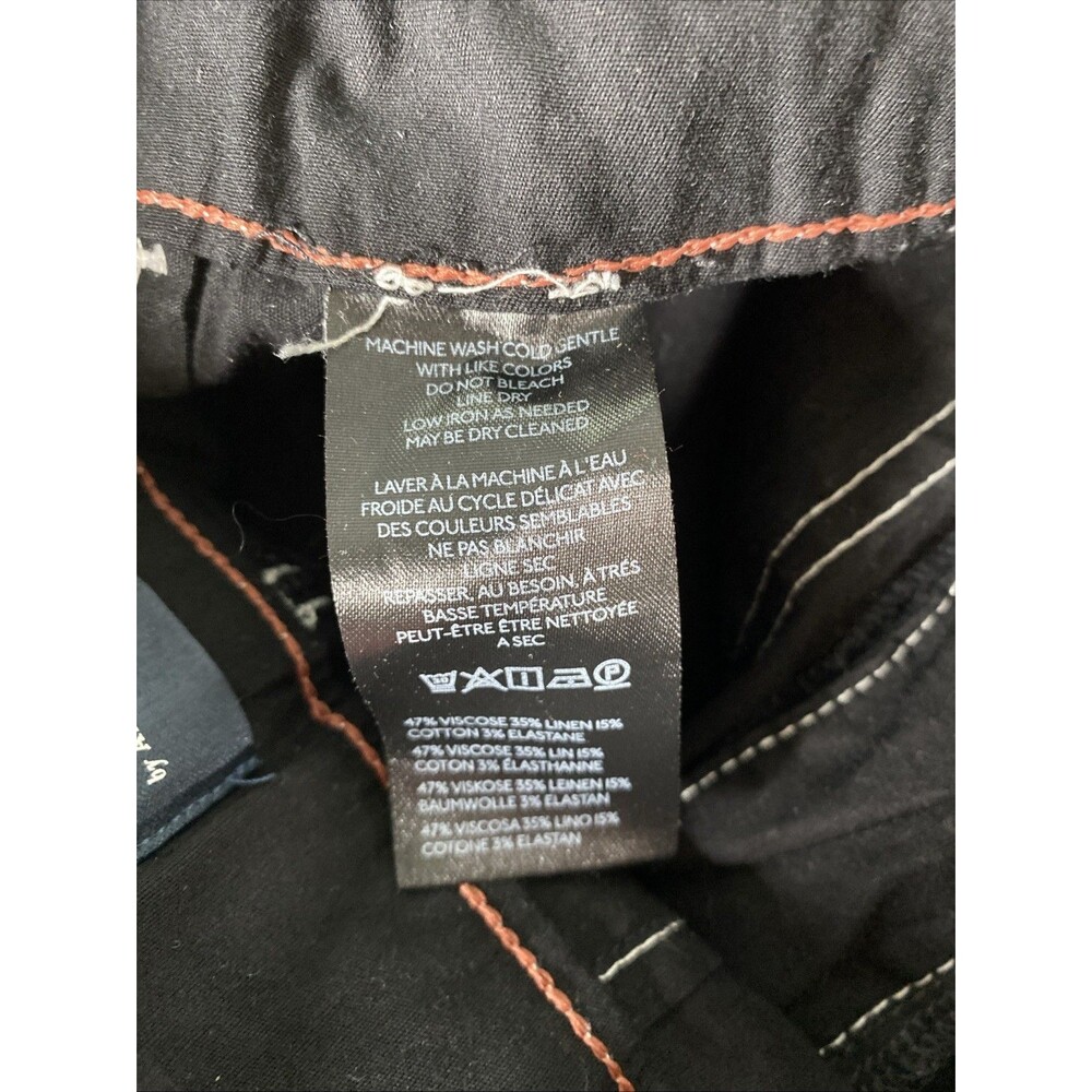 Maeve Colette Wide Leg Pants Size 27 Magic Fabric Black Cropped Stretch - Picture 7 of 8